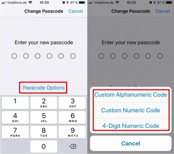 Change iPhone Passcode