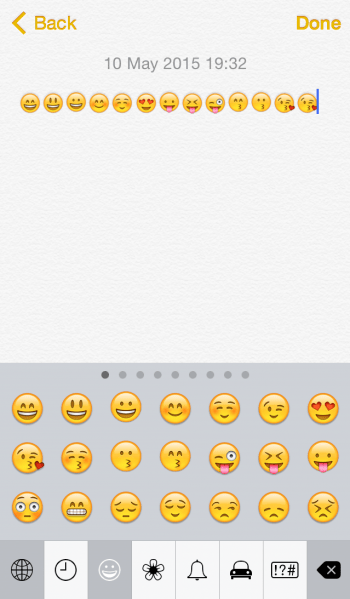 Emoji in note app