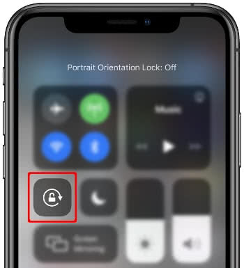 Disabled iPhone rotation lock