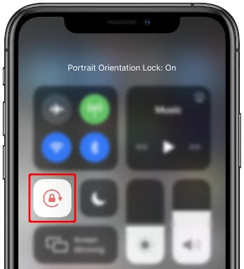 Enabled iPhone rotation lock