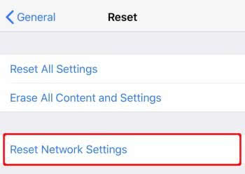 Reset Network Settings on iPhone