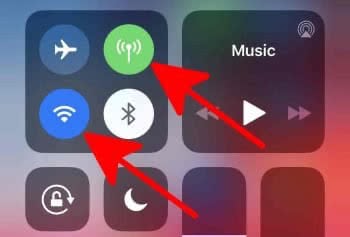 Switch off WiFi and mobile data on iPhone