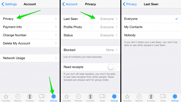 Whatsapp change privacy settings