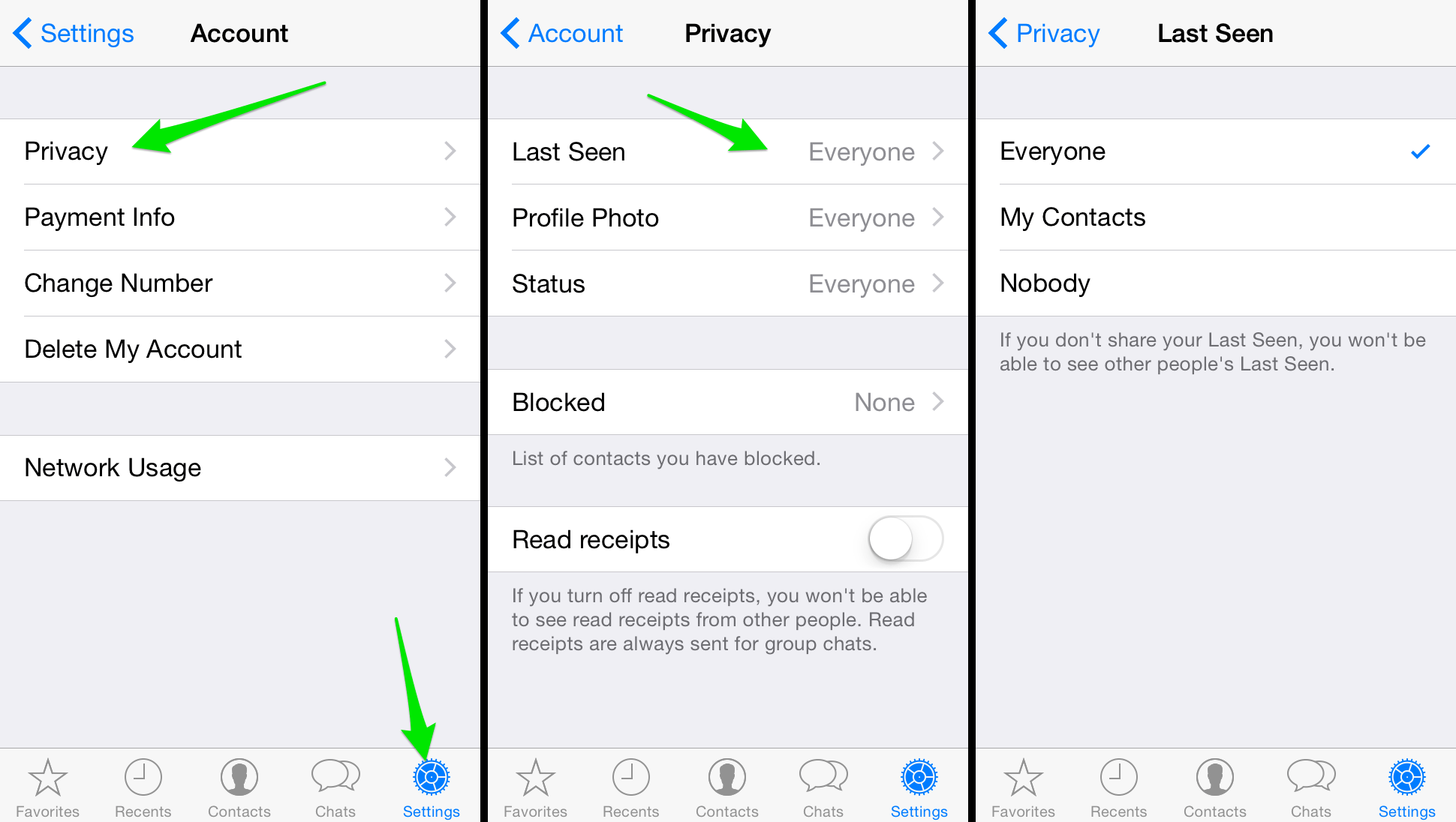 WhatsApp Privacy Settings