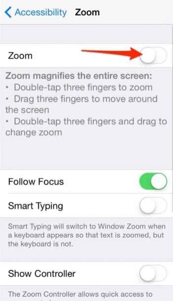 How to activate "Zoom" on iPhone