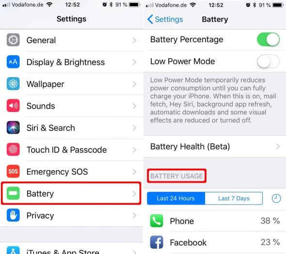Causes for Battery Drain