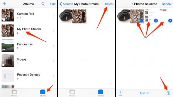 delete photos from photo stream