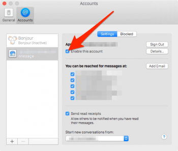 disable iMessage on Mac