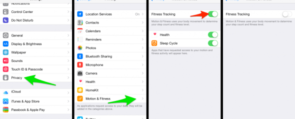how to disable fitness tracking on iPhone