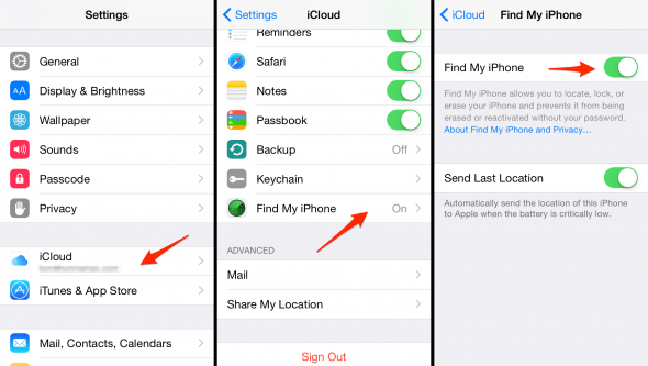 how to enable find my iPhone