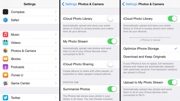 how to enable the icloud photo library