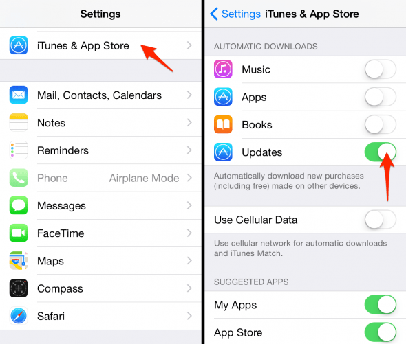 how to turn off automatic app updates on iphone