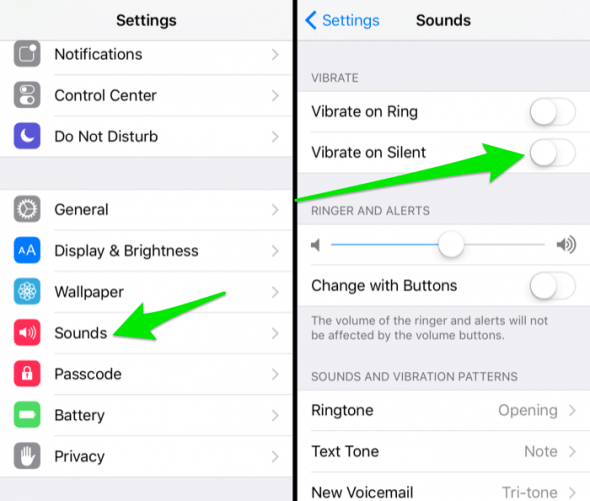 how to turn off vibrate for silent mode on iPhone