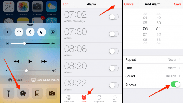 iPhone Alarm Clock and Snooze Feature