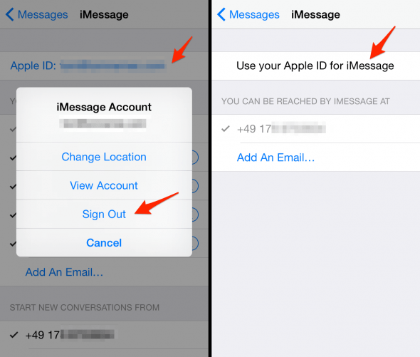imessage troubleshooting - how to log out and back in