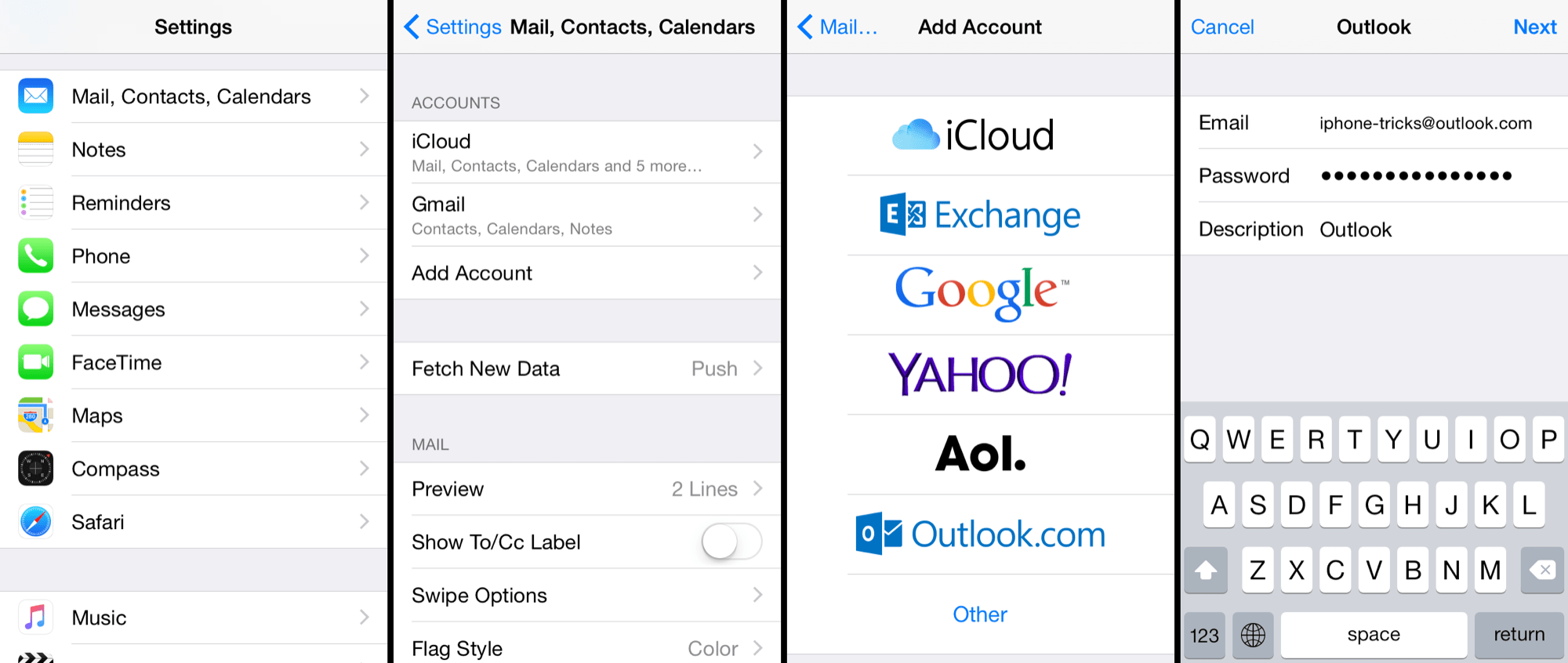 add email to iphone