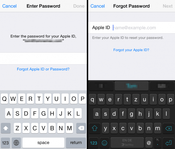 forgot password to apple id