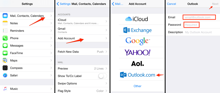how to add an email account on iPhone