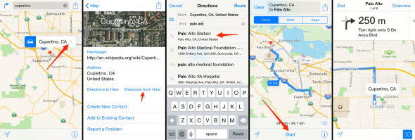 how to get directions on iPhone using apple maps