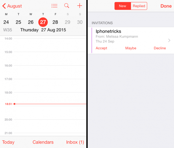 How to accept a calendar invitation on iPhone