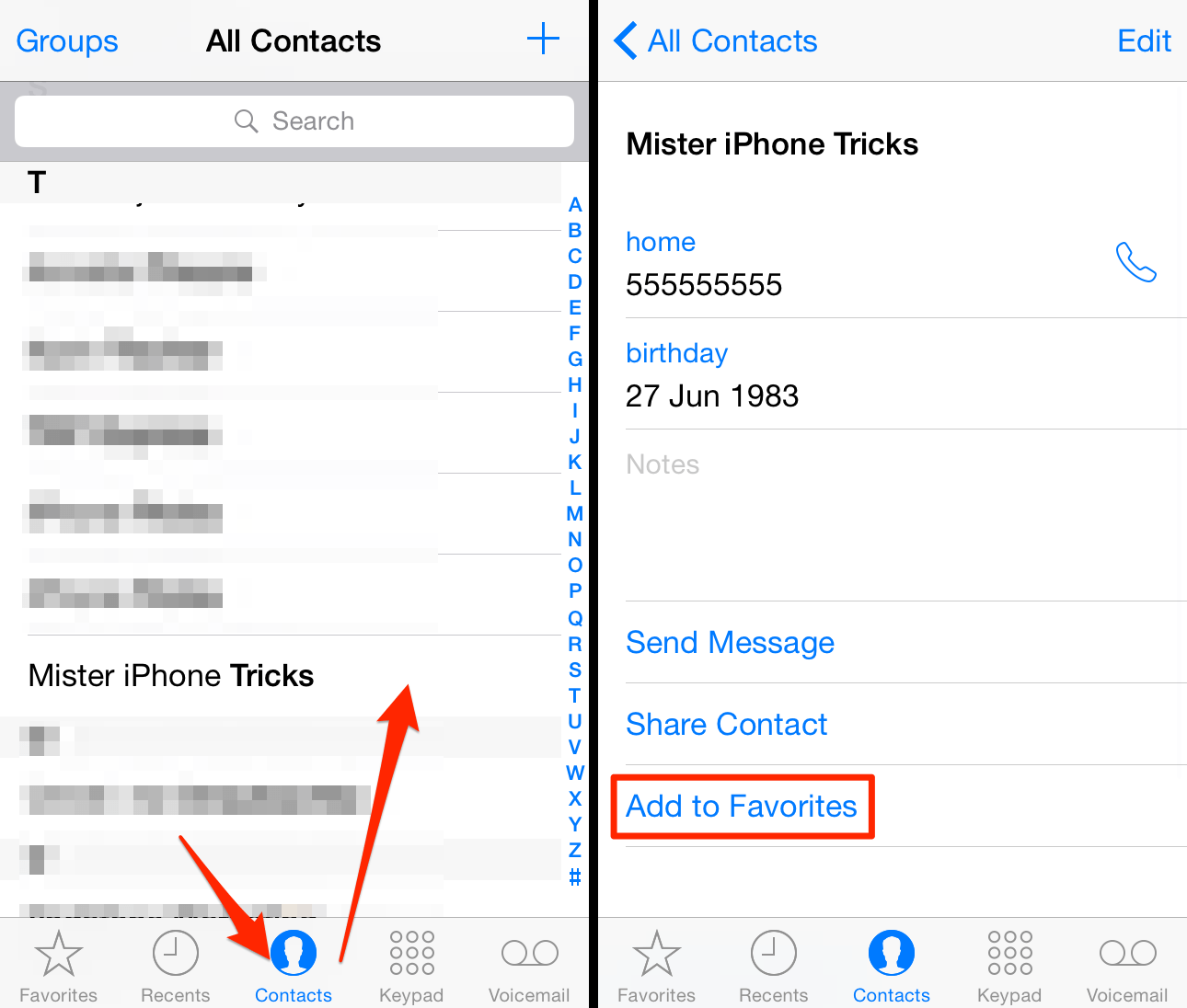 Getting More out of iPhone Favorite Contacts