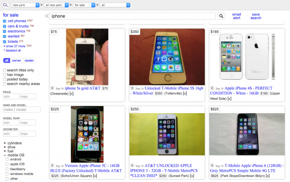 craigslist iphone sales