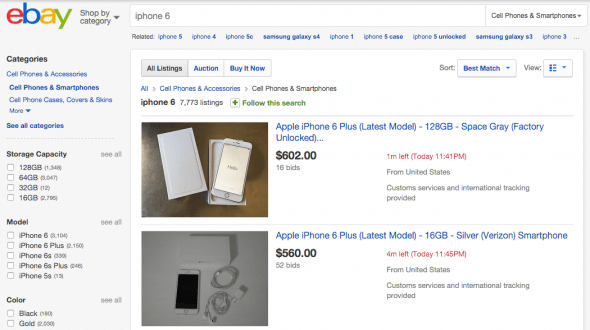 ebay iphone sales