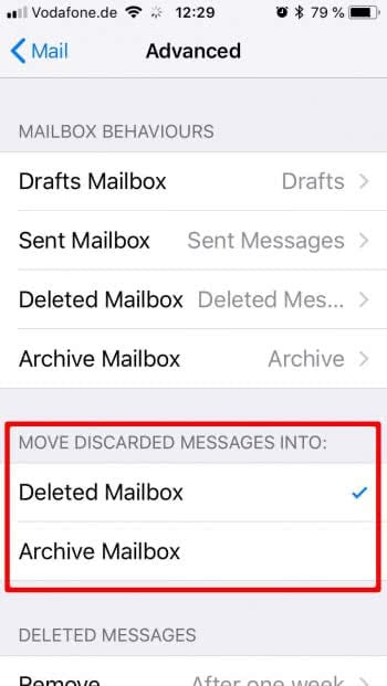 Gmail - Delete Mails on iPhone