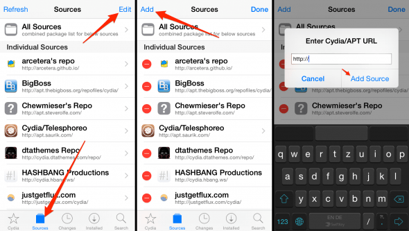 how to add a source to cydia