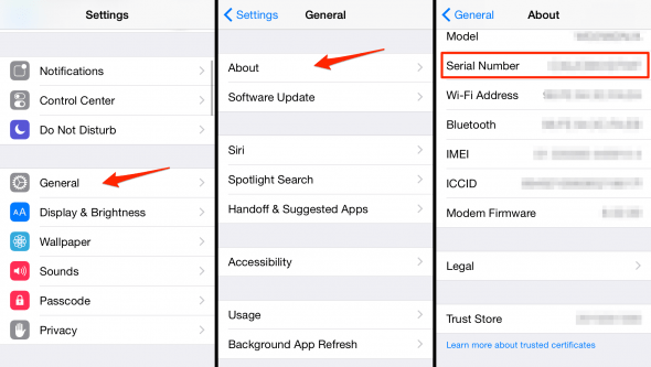 no option to put serum serial number