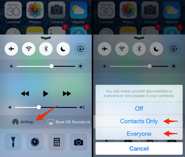 how to enable airdrop on iPhone