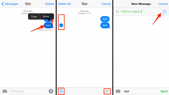 how to forward and delete imessages sms mms