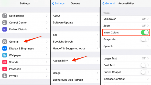 how to invert colors on iPhone