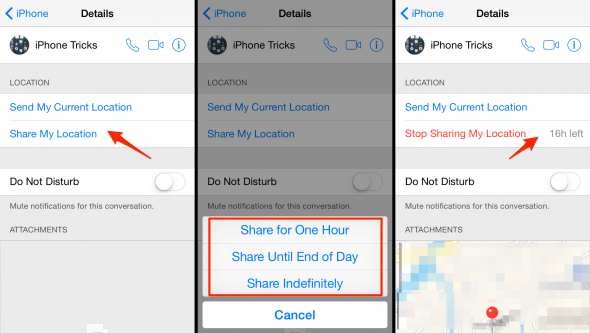how to keep sharing your location with a contact on iPhone