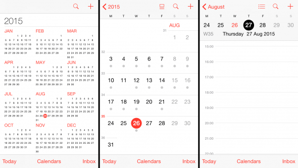 iPhone calendar default views