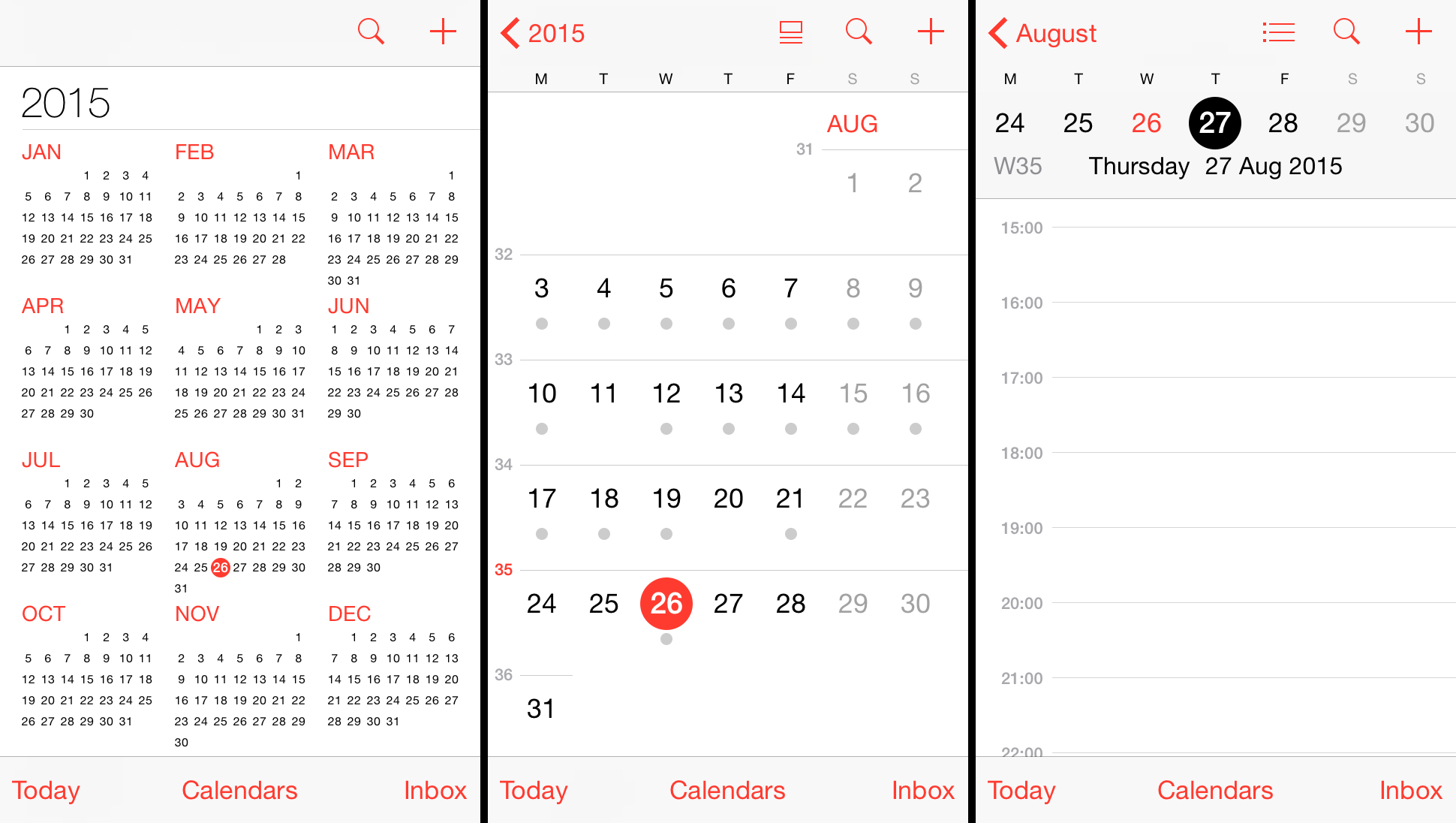 IPhone Calendar Week View