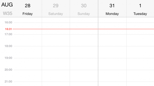 iPhone calendar week view