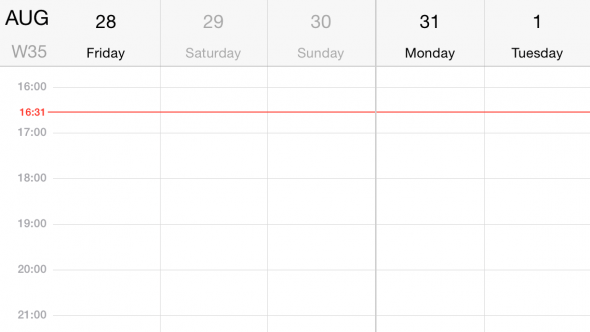 iPhone Calendar Week View