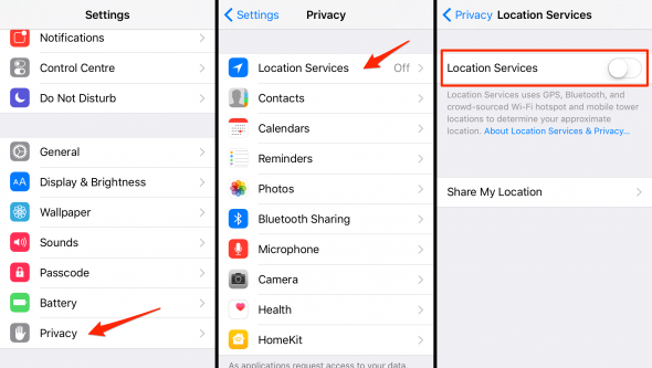 how to disable location services