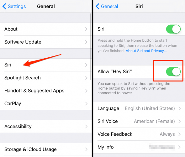 how to enable the Hey Siri feature
