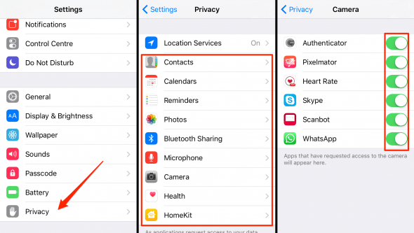 how to set individual privacy options for your apps