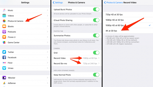 How To Record 4k Video On Iphone 6s 6s Plus