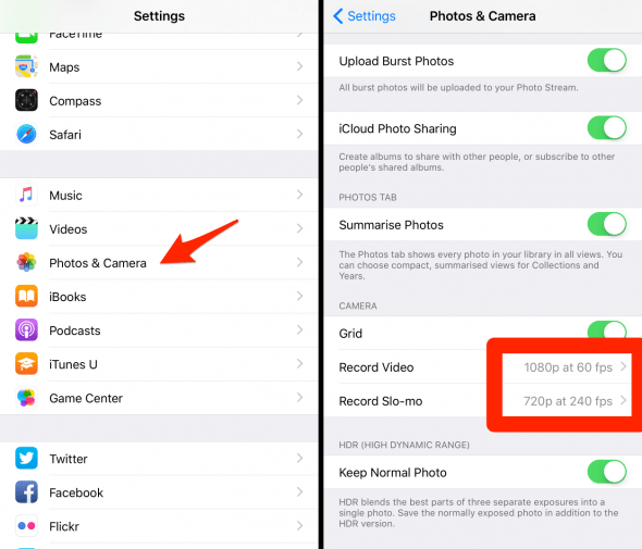 how to change video resolution on iPhone
