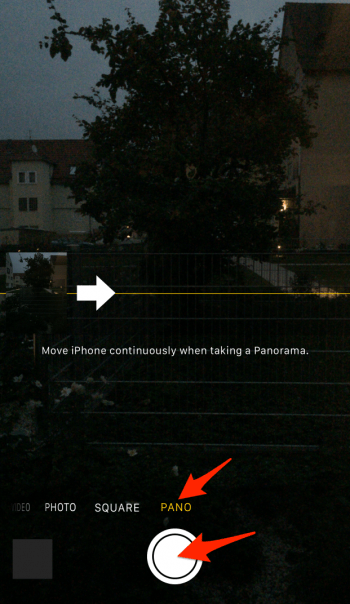 how to take a panoramic photo on iPhone