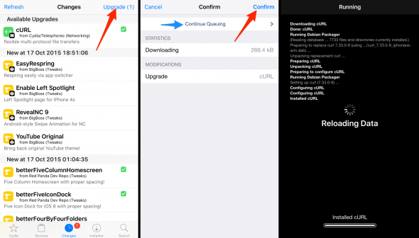 how to update packages in cydia