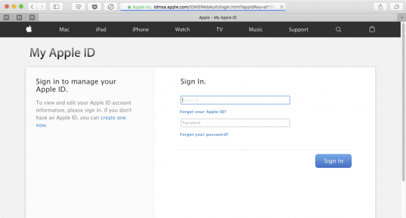 sign in to my apple id website