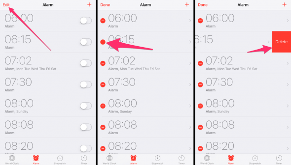 deleting an alarm the old fashioned way