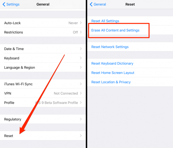 how to erase all content and settings to reset your iPhone