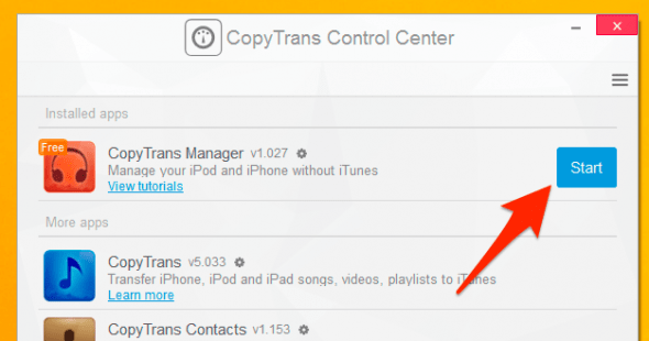 how to launch copytrans manager