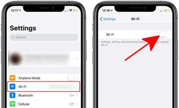 كيفية إيقاف تشغيل WiFi على iPhone